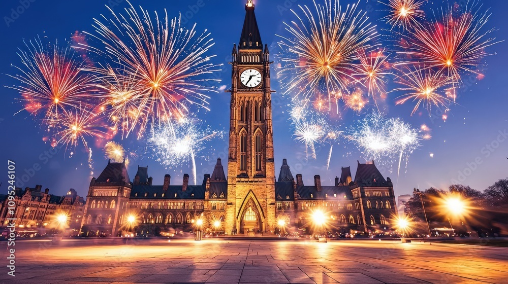 Fototapeta premium Parliament Hill Fireworks Display