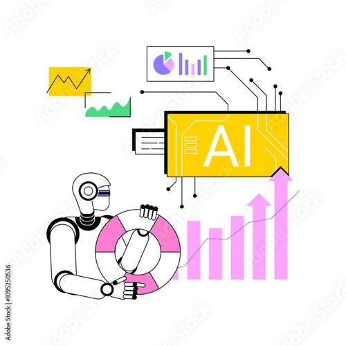 AI-Powered Crisis Response Simulation abstract concept vector illustration.