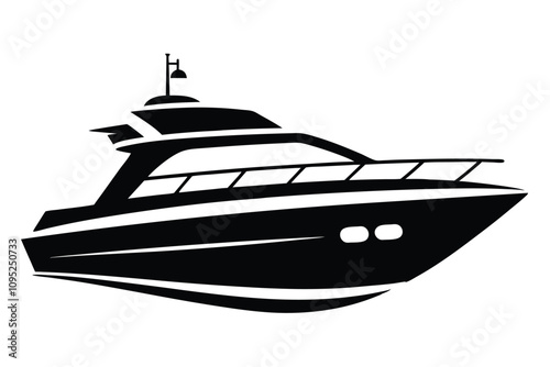 yacht silhouette vector illustration EPS File