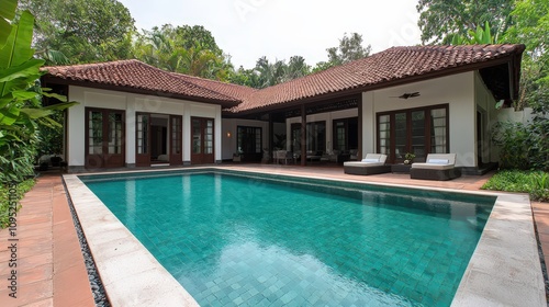 Wallpaper Mural Luxurious Tropical Villa with Private Pool Lush Garden Torontodigital.ca