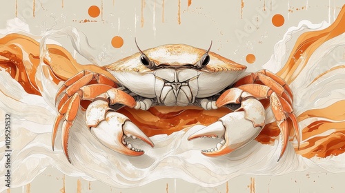 illustration of an orange crab on a white background photo