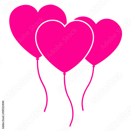 set of balloons with red heart shape,love,romance,valentine concept vector illustration on white background.