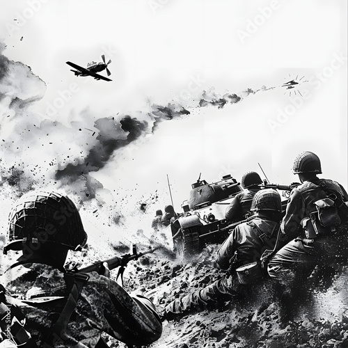 us army and ghost army engage in wwiii against ussr. concept military tactics, cold war, us army, ghost army, wwiii with white shades, vintage, png photo