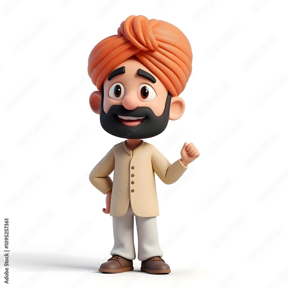 Turbaned Cartoon Character
Turbaned Cartoon Character