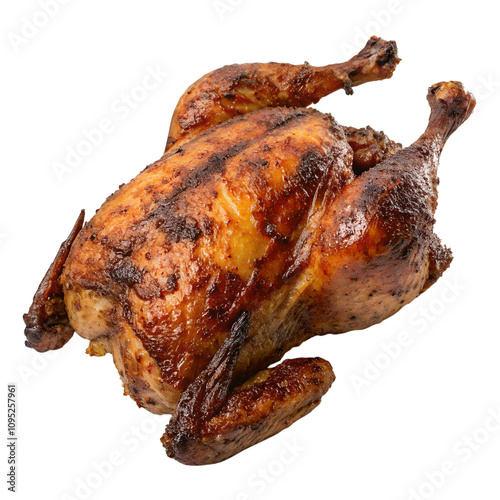 roasted chicken on a white background