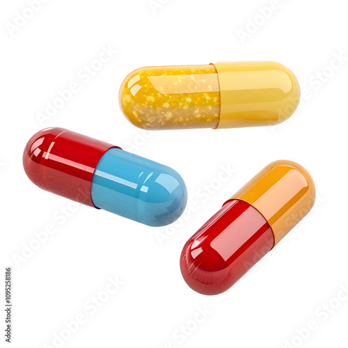 pills on white background