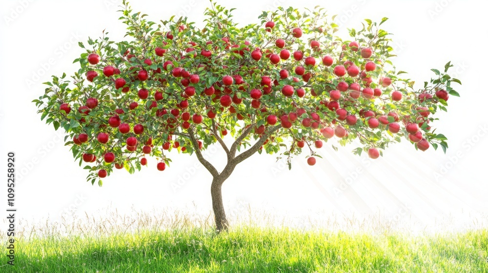 Obraz premium Apple Tree in a Lush Garden