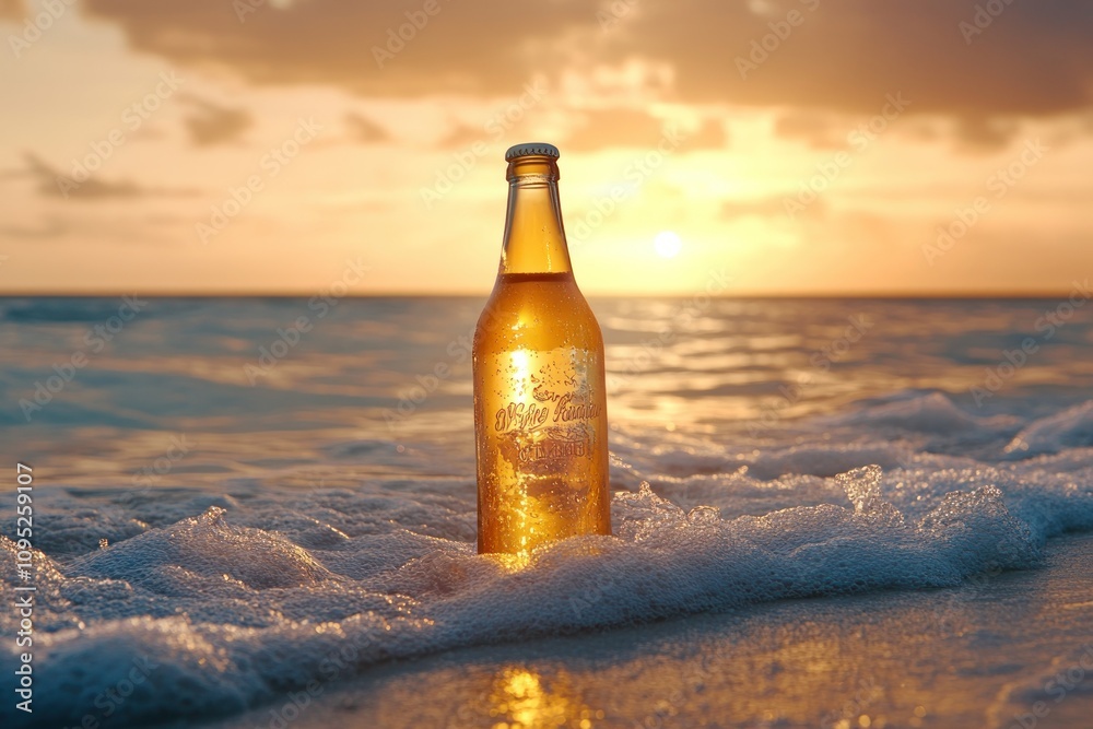 Refreshing Beverage at Sunset by the Beach Refreshing Beverage at Sunset by the Beach