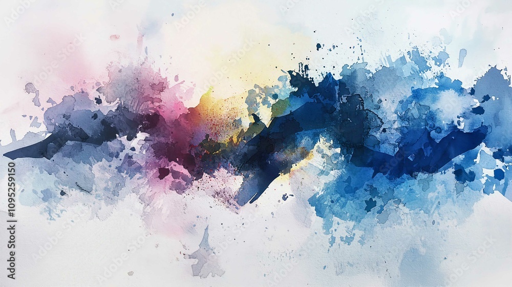 Fototapeta premium Colorful Watercolor Splash Art Texture Vector Illustration