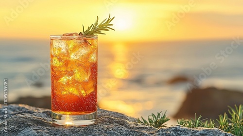 italian chinotto cocktail coastal charm view photo