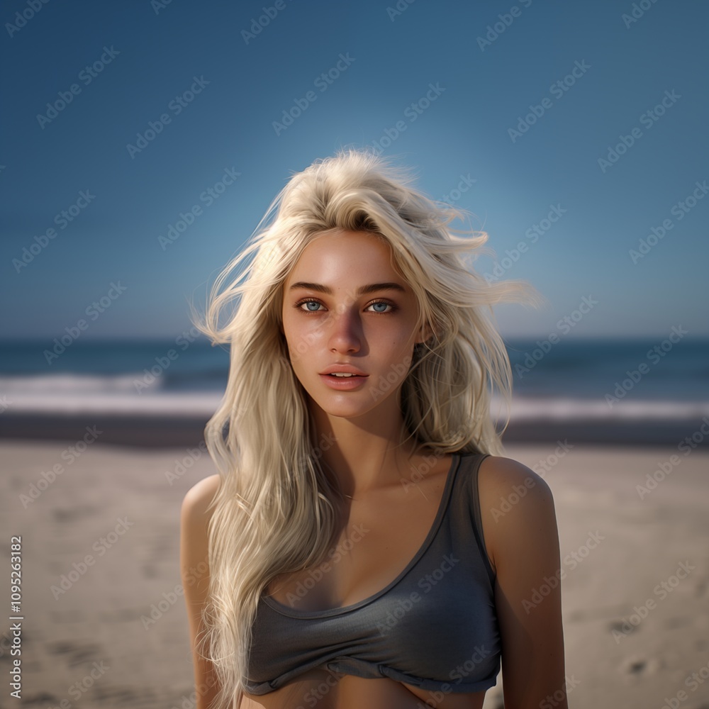 Blonde beauty on the beach Blonde beauty on the beach