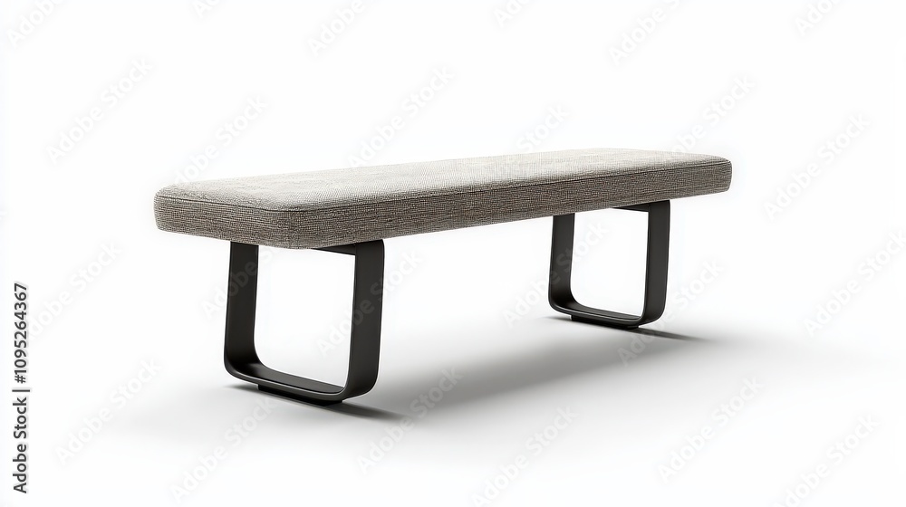 Elegant modern bench with minimalist design and black metal legs