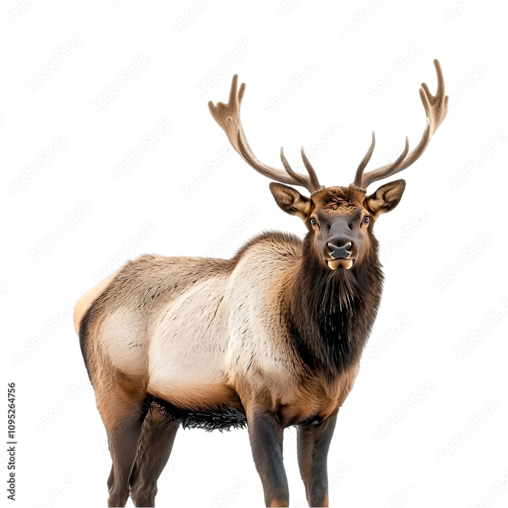 Obraz premium Elk Cervus canadensis isolated transparent background