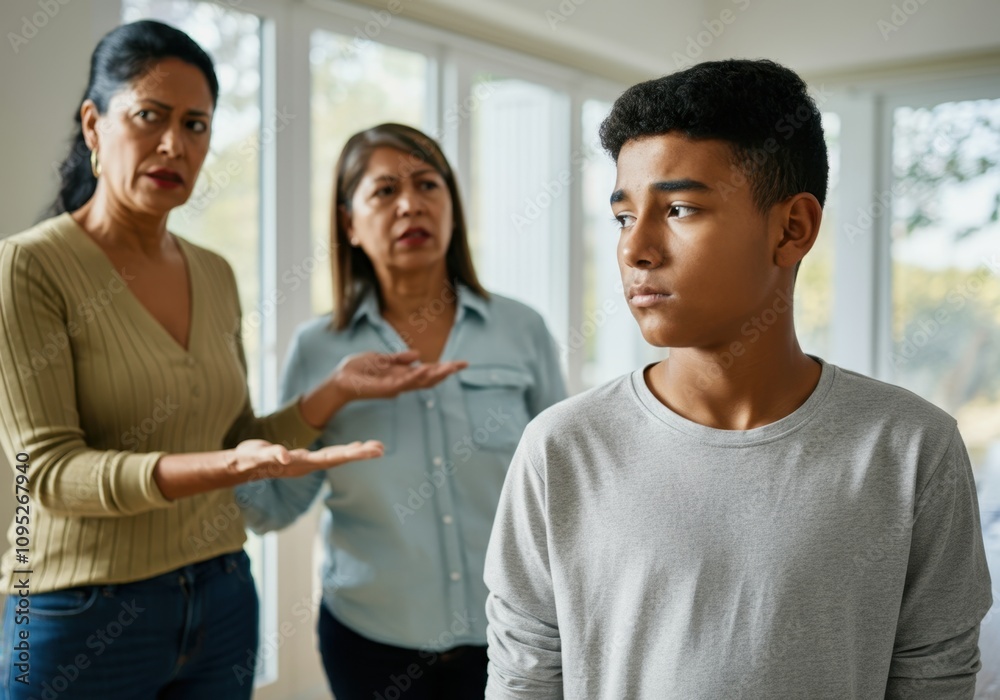 custom made wallpaper toronto digitalUpset teenage boy ignoring his arguing mother and grandmother