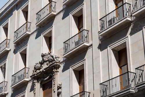 Old Luxury Residential Buildings in Gran Via and Barquillo area in Central Madrid photo