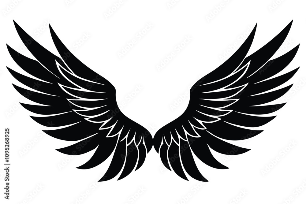 Wings silhouette vector. EPS File Wings silhouette vector. EPS File