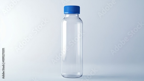 empty transparant plastic bottle on white