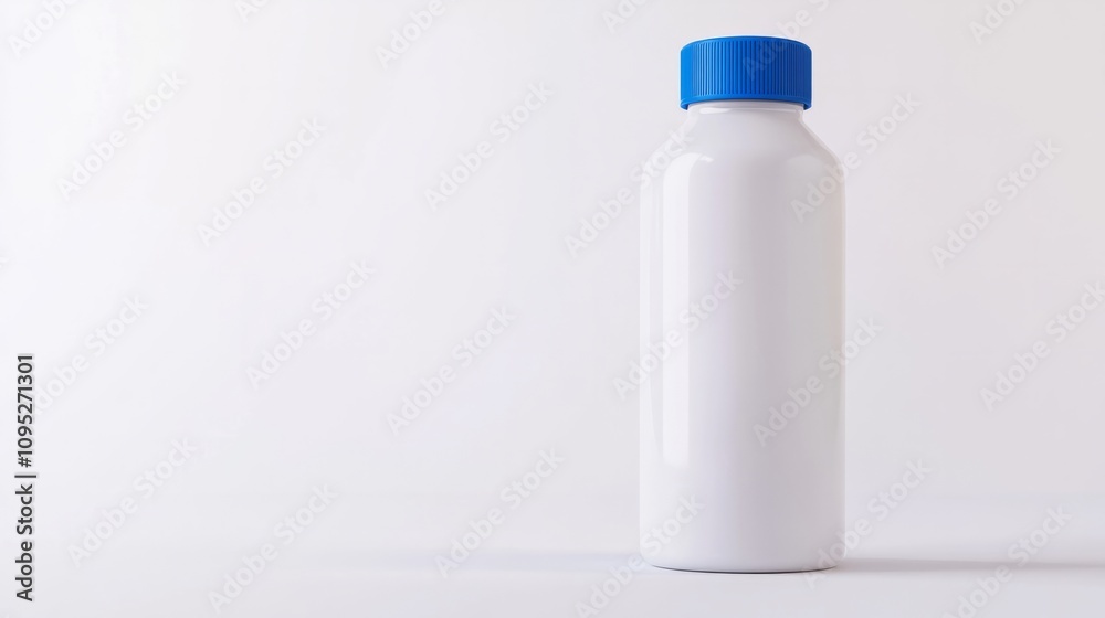 empty transparant plastic bottle on white