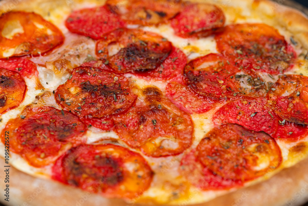 Italian pizza with tomatoes Italian pizza with tomatoes