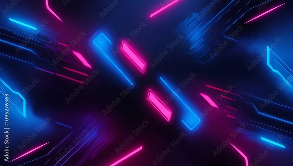 Abstract neon gaming background. Generative Ai. Abstract neon gaming background. Generative Ai.