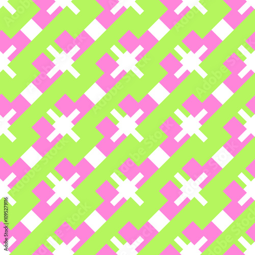 Seamless print with geometric elements. Mosaic from different elements.