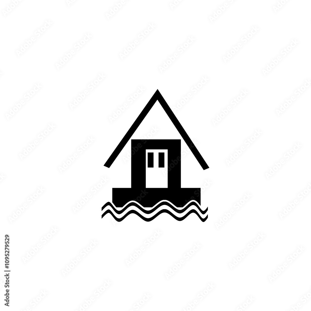 Marine port vector icon. Seaport silhouette icon vector Marine port vector icon. Seaport silhouette icon vector