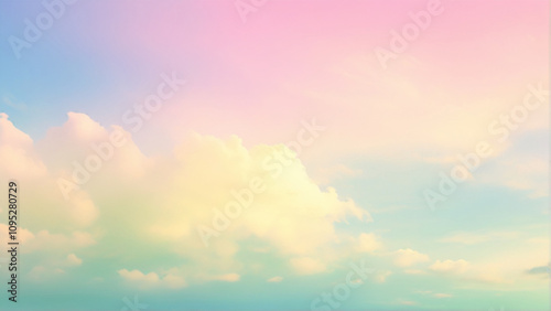 Soft Gradient Sky with Warm Tones and Tranquil Clouds.