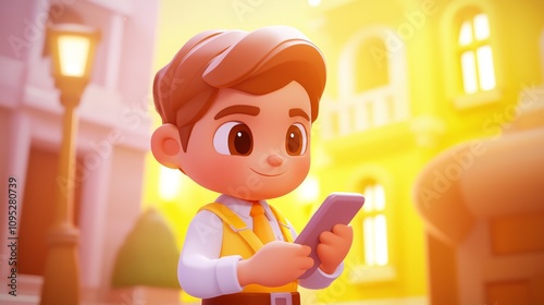 Obraz na płótnie Social Media News Update Pastel colored 3D cartoon style illustration. w salonie