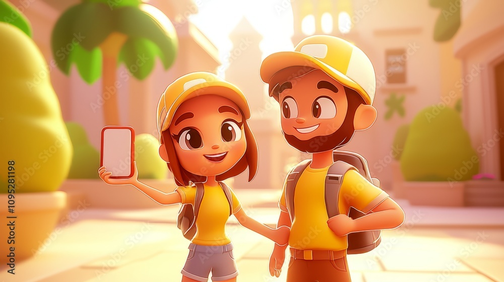 Social Media Anniversary Celebration Pastel colored 3D cartoon style illustration.