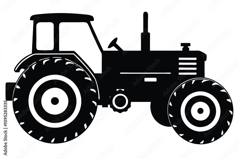 old tractor vector silhouette illustration. EPS File old tractor vector silhouette illustration. EPS File