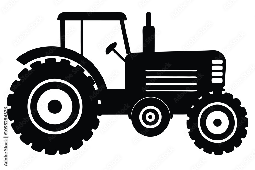 old tractor vector silhouette illustration. EPS File old tractor vector silhouette illustration. EPS File