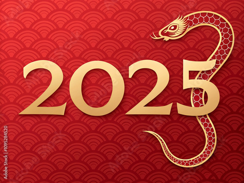 2025 Chinese lunar new year, year of the snake concept