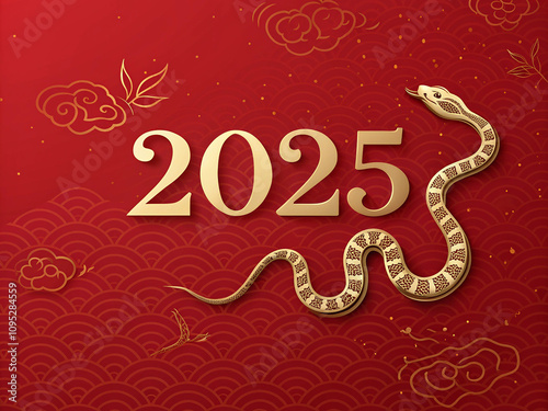 2025 Chinese lunar new year, year of the snake concept