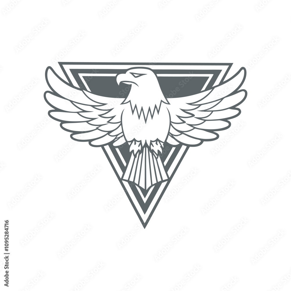 Obraz premium Eagle Mascot Logo silhouette Vector Wings Spread Design