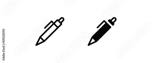 Pen Icon. Pencil, education, writer, copywriting icons button, vector, sign, symbol, logo, illustration, editable stroke, flat design style isolated on white linear pictogram