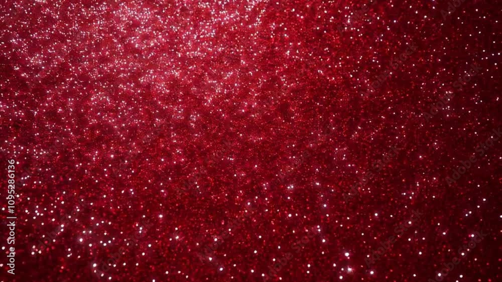 A vibrant and captivating sparkling red glitter background, designed for festive and creative design projects. The glitter shines and twinkles in various sizes, creating a dazzling, energetic effect. 
