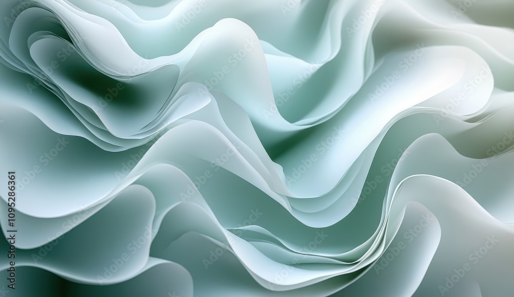 Soft Textured Abstract Background with Gentle Waves and Fluid Shapes in Muted Green Tones for Use in Modern Designs and Visual Artworks Soft Textured Abstract Background with Gentle Waves and Fluid Shapes in Muted Green Tones for Use in Modern Designs and Visual Artworks