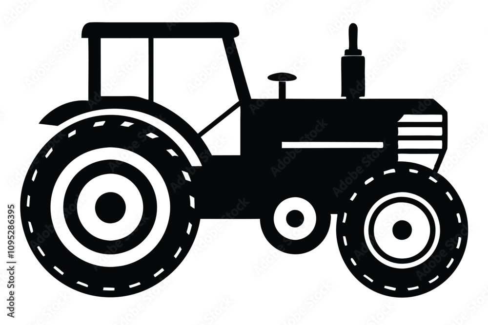 old tractor vector silhouette illustration. EPS File old tractor vector silhouette illustration. EPS File