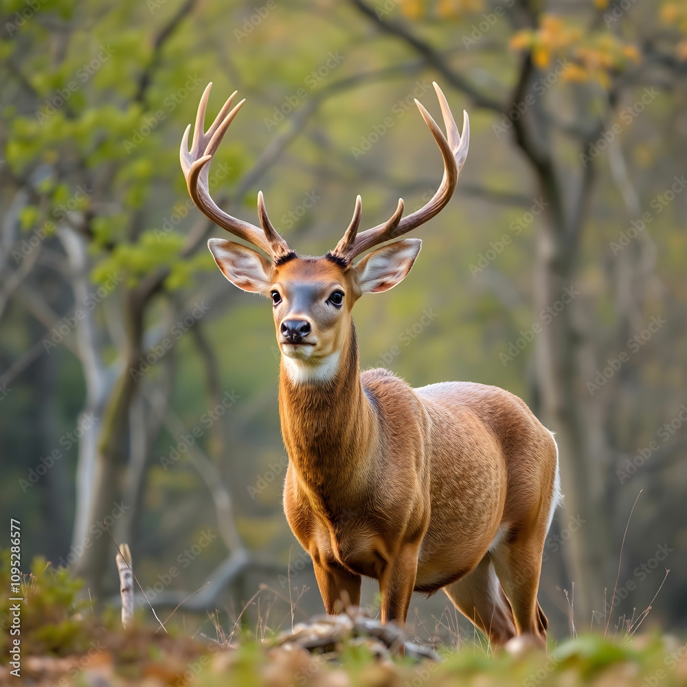 Fototapeta premium Red deer in the nature habitat