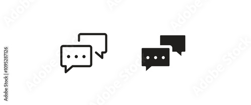 messages icon set Speech bubbles, Editable strok and flat style speaking Chatting Chat, speak, talk line icons set, editable stroke isolated on white, linear vector outline illustration, symbol