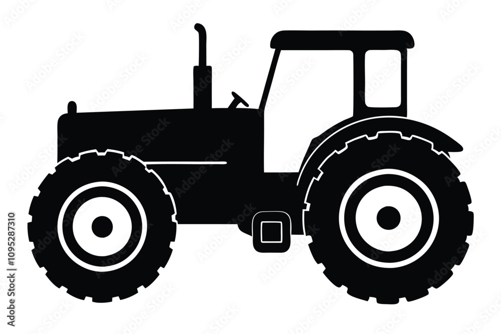 old tractor vector silhouette illustration. EPS File old tractor vector silhouette illustration. EPS File