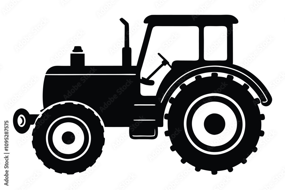 old tractor vector silhouette illustration. EPS File old tractor vector silhouette illustration. EPS File