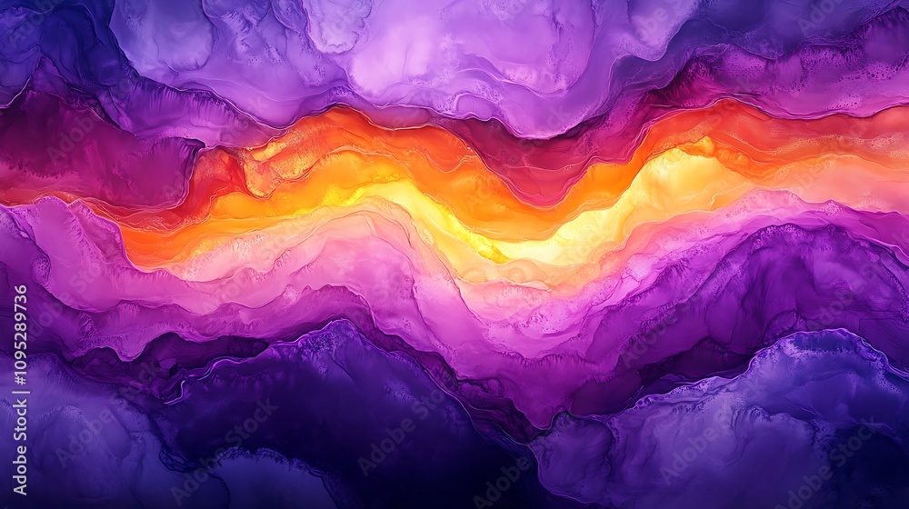 Fototapeta premium Colorful abstract alcohol ink art with seamless fluid transitions and gradients