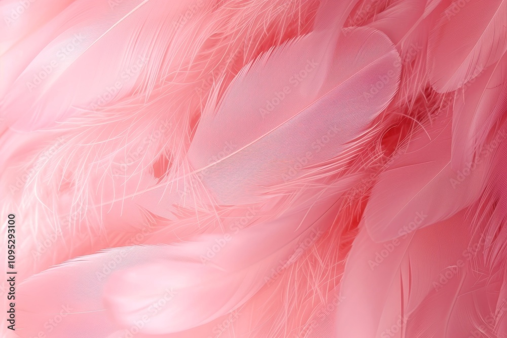Obraz premium Soft pink feathers texture background. Swan Feather, Generative AI