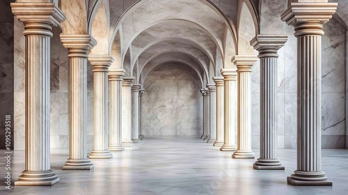 Elegant marble pillars and arches 