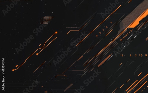 Simple line graph with an upward arrow in orange, on a black background, minimalistic vector design.