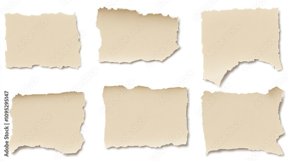 Top View Beige Torn Paper Pieces, Irregular Shapes, Textured Surface, Collage Concept, Torn paper, texture, collage Top View Beige Torn Paper Pieces, Irregular Shapes, Textured Surface, Collage Concept, Torn paper, texture, collage