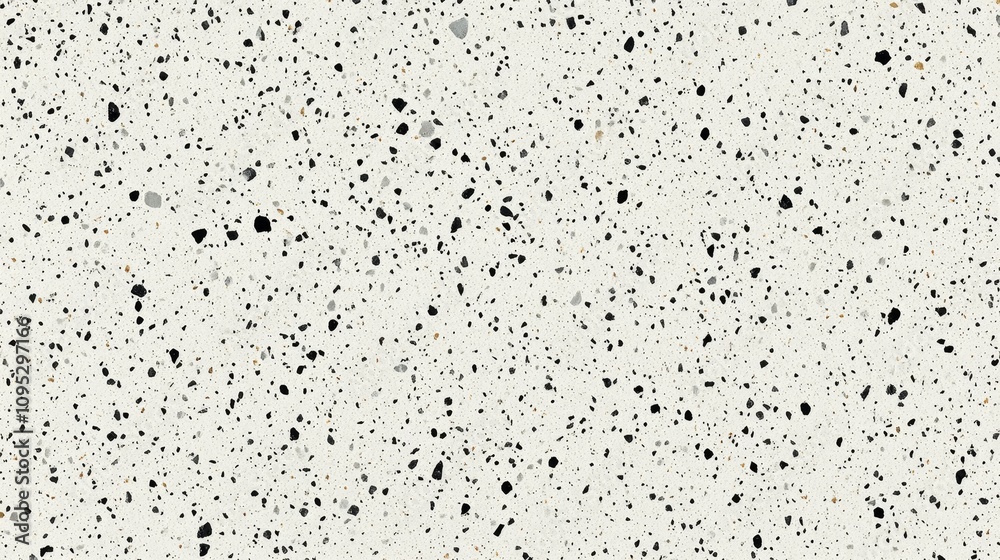 Top-Down View Off-White Terrazzo Composition, Black and Gray Aggregate, Speckled Texture, Modern Design Terrazzo, Stone, Interior Design Top-Down View Off-White Terrazzo Composition, Black and Gray Aggregate, Speckled Texture, Modern Design Terrazzo, Stone, Interior Design