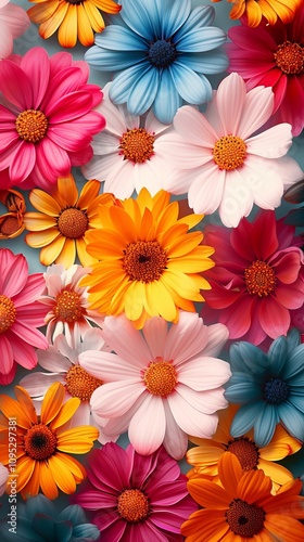 Colorful flower background, Generative AI