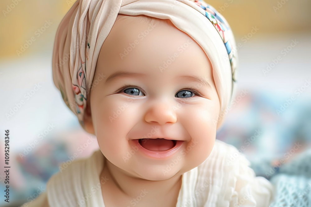 Beautiful smiling cute baby, Generative AI Beautiful smiling cute baby, Generative AI